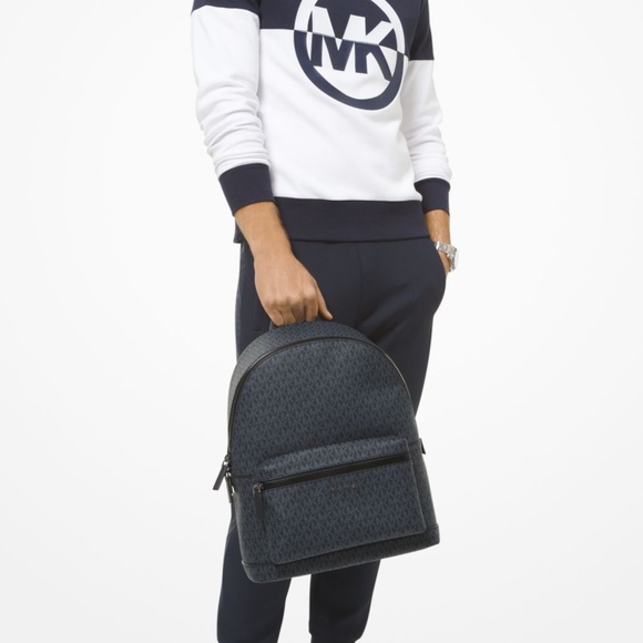 MICHAEL KORS MENS Cooper Logo Backpack Black NEW - Picture 5 of 5